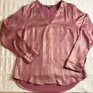Express Women's Shimmering Rose Blouse Size M